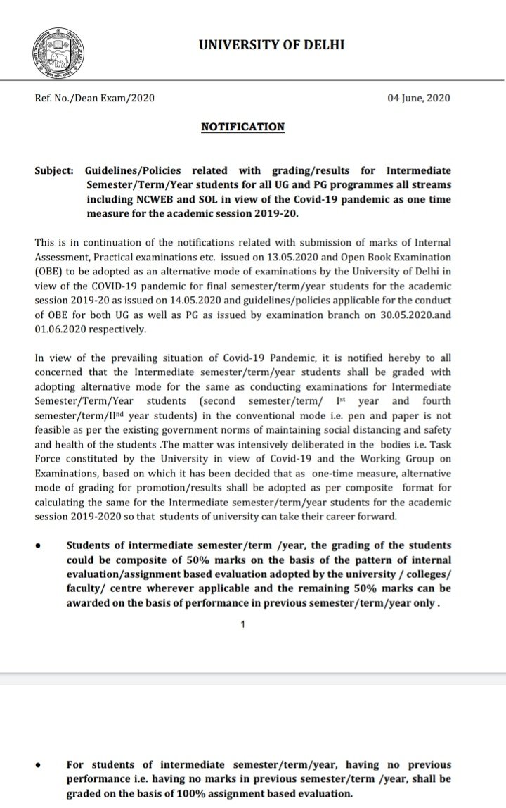 DusuForeign's tweet photo. No Examination for 1st and 2nd year Students, They will promote on the basis of 50% Previous year marks and 50% Internal Marks. 
We want same for Third year Students too @DU_Teacher @DUSUofficial @rath_shyama @rohitduwadi
#duagainstonlineexams #NoExams #DuAgainstOnlineExam https://t.co/nXn93X68Bi