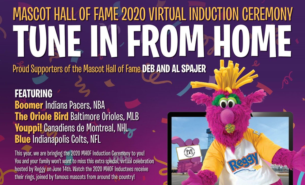 MascotHall's tweet photo. ⭐️ THANK YOU, DEB & AL SPAJER ⭐️
Proud MHOF Supporters & Sponsor of
the 2020 Virtual Induction Ceremony 🎞
#ValuedSponsor #MHOF #ThankYou #SpajerTown #GrandpaMascot https://t.co/2wAEVKcmb3