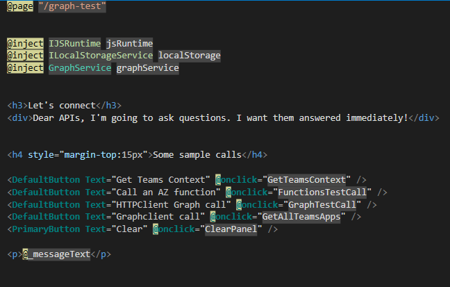 thomyg's tweet photo. #Blazor in #MicrosoftTeams - How to create a #Teams tab with Blazor including authentication, the current Teams context and an example call to #MirosoftGraph. Next up, publishing the code on #Github @MicrosoftTeams #SPDevWeekly @m365pnp @Microsoft365Dev #Csharp still rocks! https://t.co/niFxMVkFXY