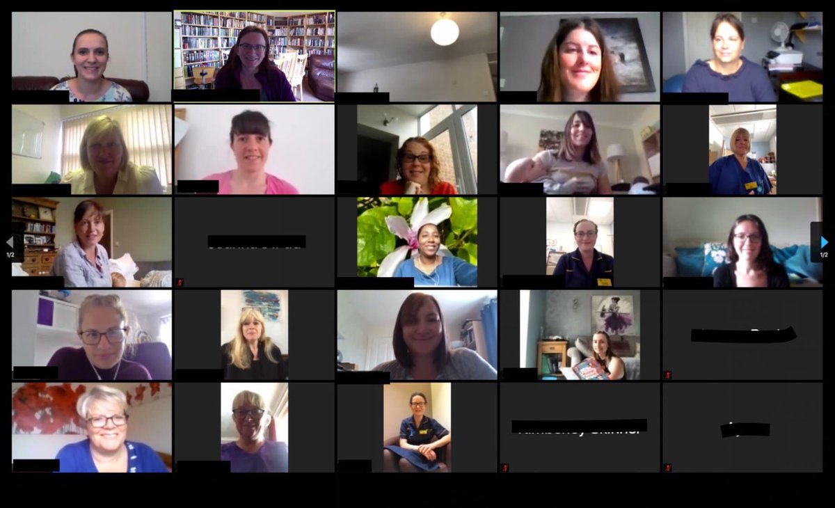 RosieMNVP's tweet photo. Some of the 13 service users, 6 user advocate and 7 staff who attended our first online MVP meeting! The Trust are buying computers with webcams for staff so we will see even more people next time I’m sure as we were missing some familiar faces! @CUH_NHS @rosiehospital https://t.co/JEKC0LwJ26