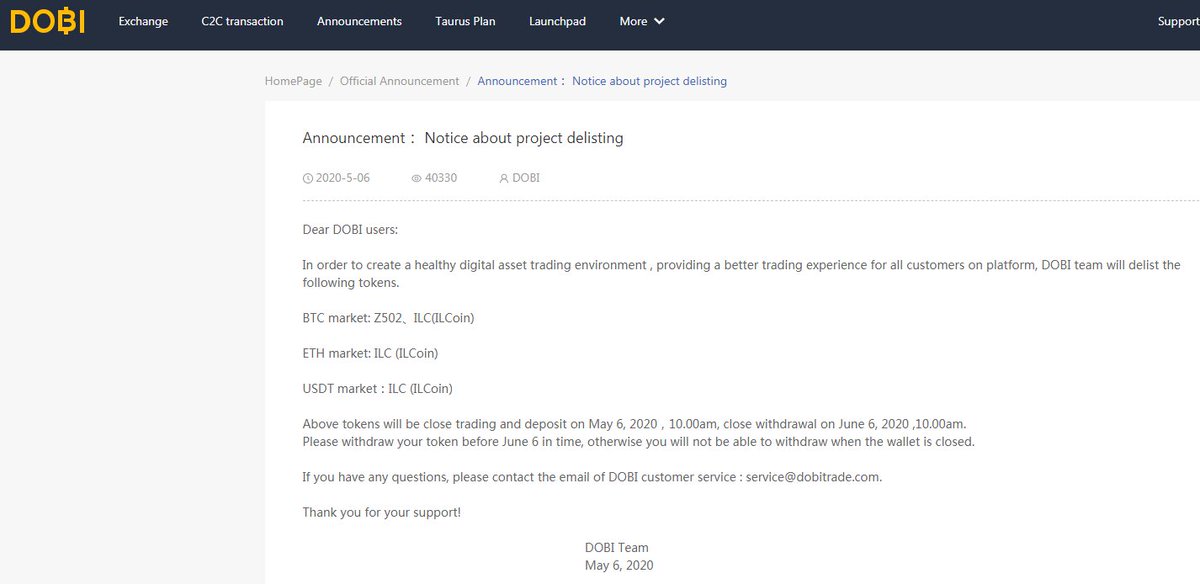 niizeki_BTC's tweet image. Z502

⚠️DOBI上場廃止の件
明日6月6日10時(多分日本時間11時)まで引き出し可能

DOBI内承認に若干時間がかかりますので
まだの方はご注意下さい☝️

また出金にはKYC認証が必要ですが
最近は結構早く処理されているようです
(KYC認証完了メールは来ないです)

#Z502 #Dobiexchange