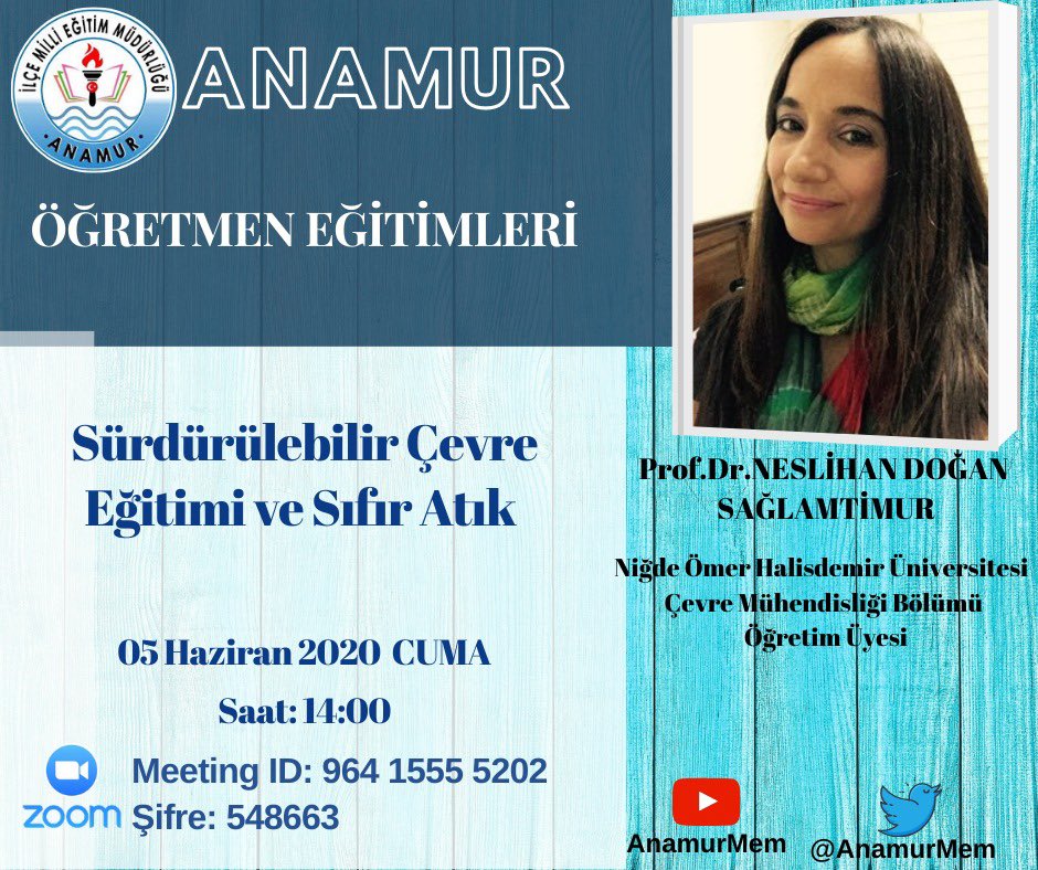 <a href="/NOHUniversitesi/">Niğde Ömer Halisdemir Üniversitesi</a> <a href="/karmuhsin/">Muhsin KAR</a> 5 Haziran Dünya Çevre Günü’nde sürdürülebilir çevreye katkı sağlayan sıfır atık teknolojileri dinlemek için Türkiye’nin farklı yerlerinden katılacak eğitimcilere, bu davete ve destekleri için üniversitemize teşekkürler ederim.<a href="/karmuhsin/">Muhsin KAR</a> <a href="/KutsiErduran/">KUTSİ S. ERDURAN</a> <a href="/NOHUniversitesi/">Niğde Ömer Halisdemir Üniversitesi</a> <a href="/Ali_Bulut33/">Ali BULUT</a>