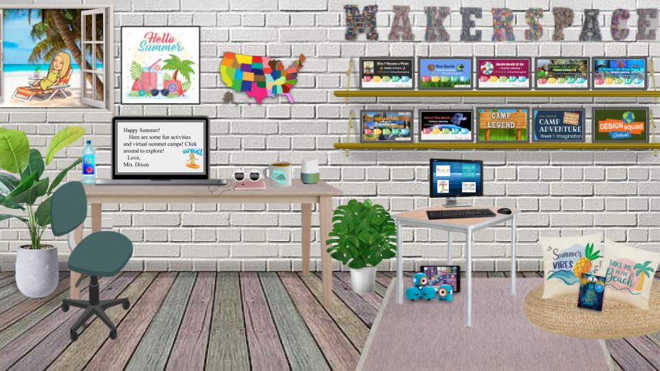 christinekdixon's tweet image. Here&apos;s a Virtual #Makerspace I made for my Ss for some summer fun! ☀️🎉

Every click to a fun #STEAM #STEM #Innovation activity!

👀 tinyurl.com/athomeSTEAMSum… 👀

Feel free to make a copy&amp;amp; modify for your own Ss! 
👉 tinyurl.com/athomeSTEAMSum… 👈 

#TsGiveTs #BitmojiClassroom