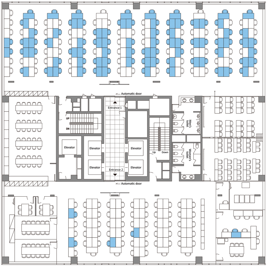 SnubesGlobal's tweet photo. In a #coronavirus outbreak in a South Korean #callcenter, almost half the employees on one floor got infected. A seating chart from the center shows how dense offices can be hotbeds for transmission and the need for contact-tracing and an emergency backup. https://t.co/sNSEskFAdI https://t.co/ZwVzmindYB