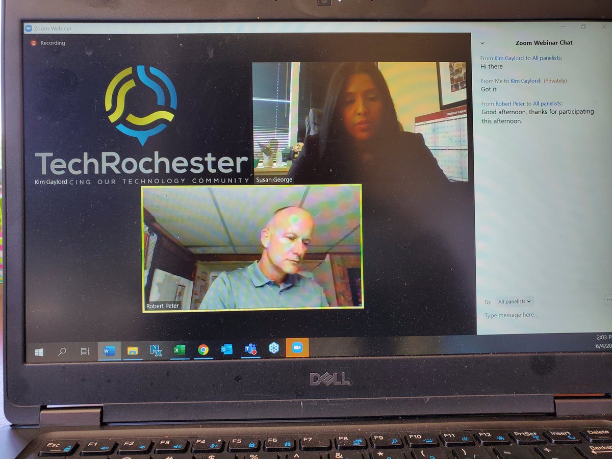 Thank you @techrochester for inviting me to be your facilitator this afternoon for your Virtual Leadership Summit on Authentic Leadership Key in Tough Times. Great topic presented by Bob Peter! #leadership @RochesterChambr