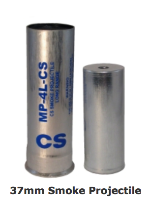 TEARGASIn terms of ID-ing teargas canisters: they can be short or long cylindrical metal canisters - or spherical rubber balls. See pics. The short metal canisters are fired 3-6 at a time & scatter. The longer & spherical ones are usually fired one at a time