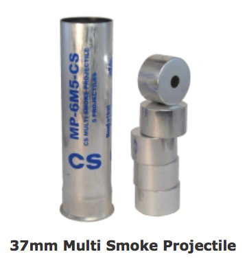 TEARGASIn terms of ID-ing teargas canisters: they can be short or long cylindrical metal canisters - or spherical rubber balls. See pics. The short metal canisters are fired 3-6 at a time & scatter. The longer & spherical ones are usually fired one at a time