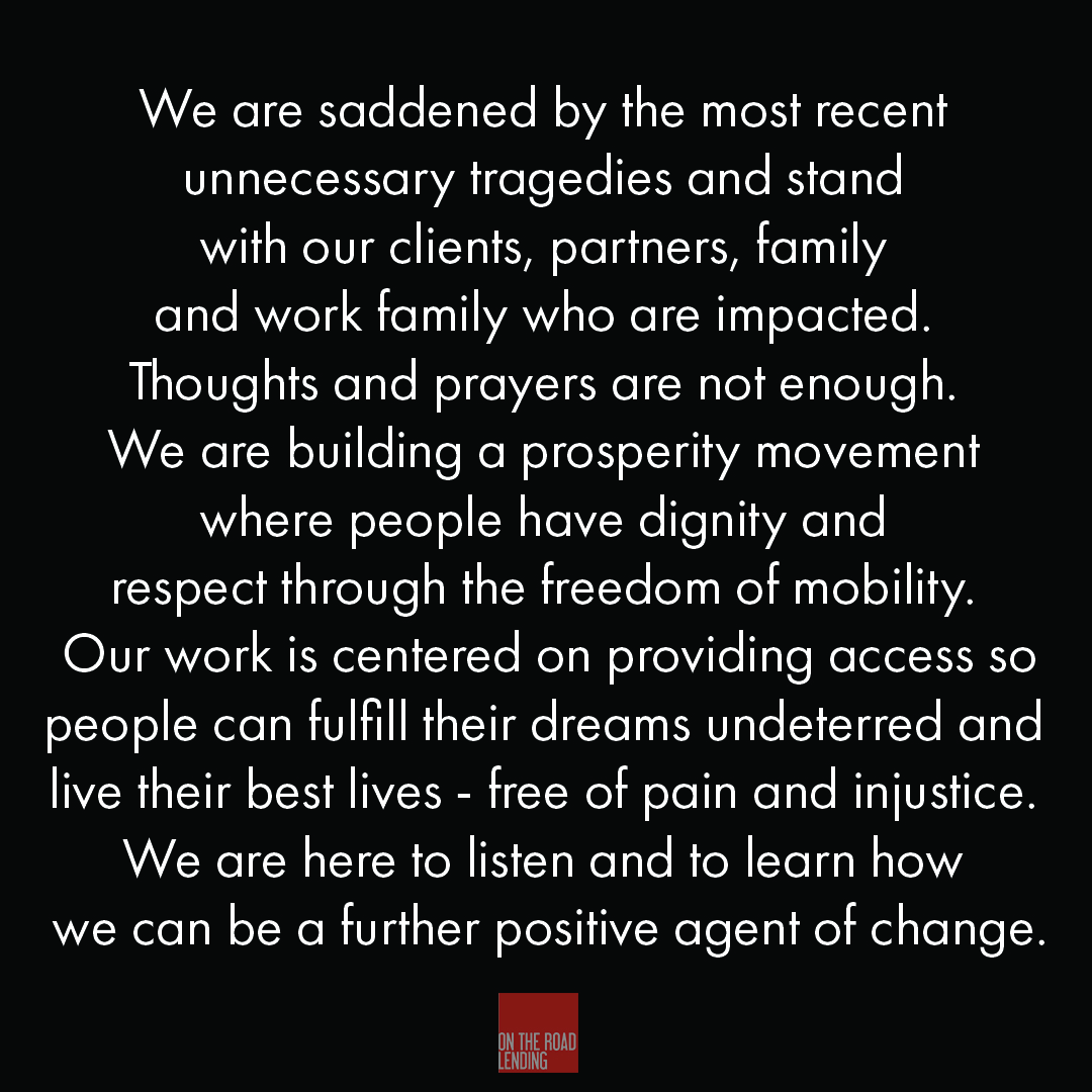 A message from On the Road Lending Founder and CEO Michelle Corson: