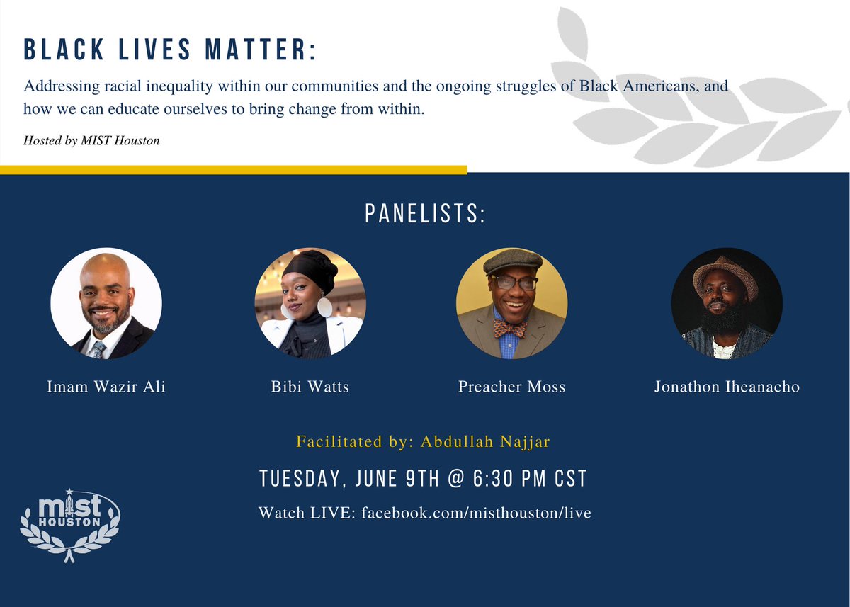 We encourage each and every one of our students and volunteers to attend this workshop next Tuesday, June 9 at 6:30pm! This is chance to educate ourselves and hear from an amazing panel. #blacklivesmatter #misthouston