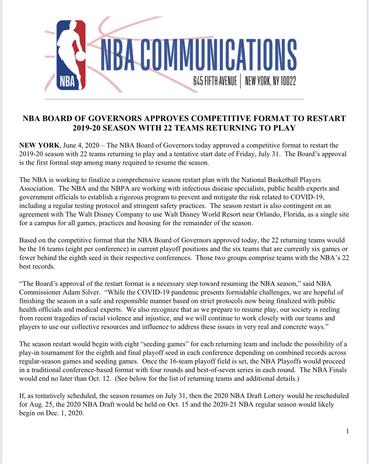 Nba season sale resume