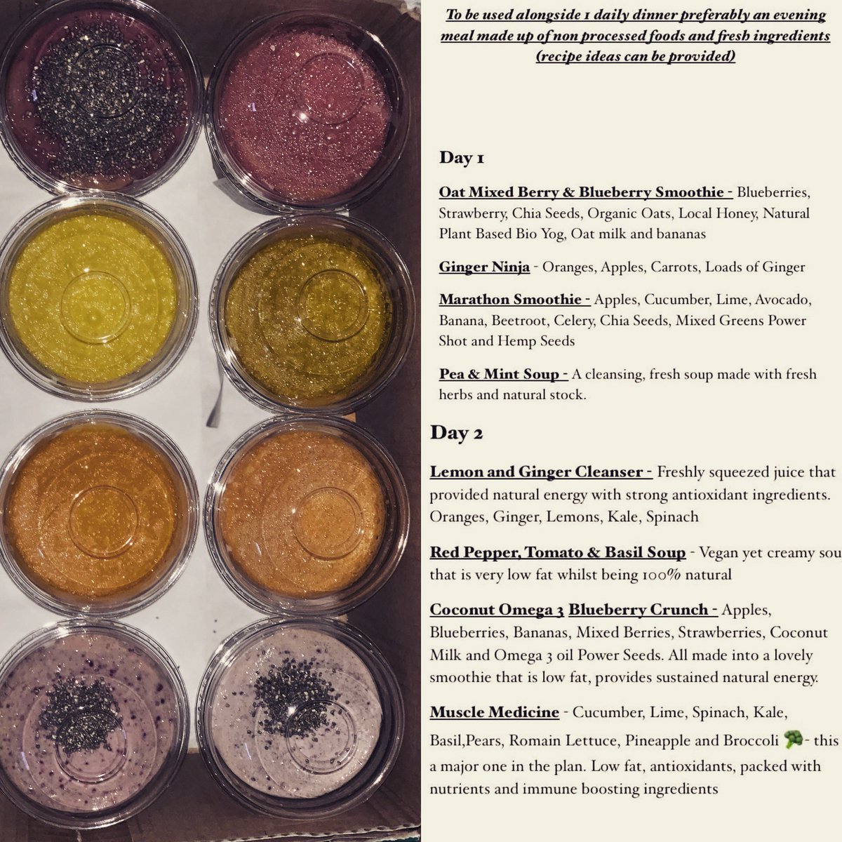 COLOURS OF THE MEAL PLAN 🌈🌈🌈🌈🌈🌈🌈 100% natural from fruit &amp; Veg ♥️