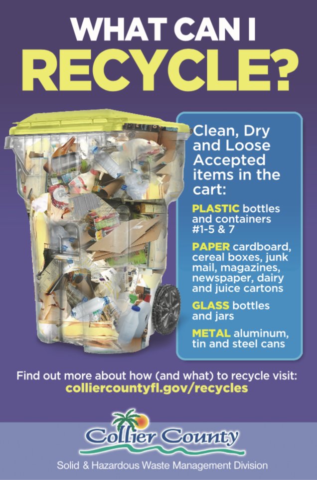What can I recycle? Recycle only the basics and keep them clean, dry, and loose. colliercountyfl.gov/recycles