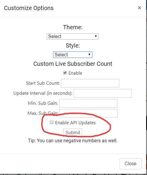 Livecounts.io on X: We've added API Update feature to our Custom