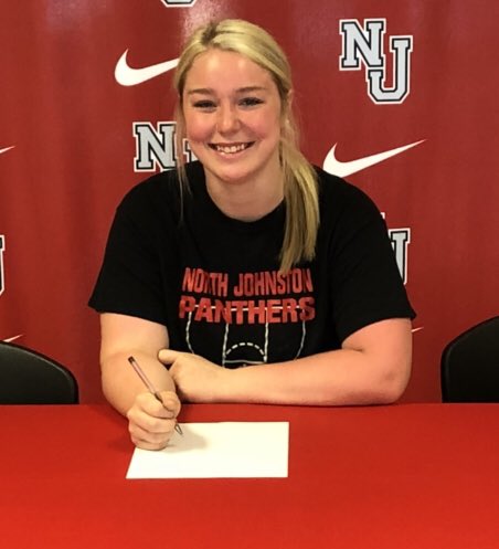 Hats off to Mack Gibson, also her parents, who will start her college career at Johnston Community College to play women’s basketball.  Go do  great things gal. Go Panthers!