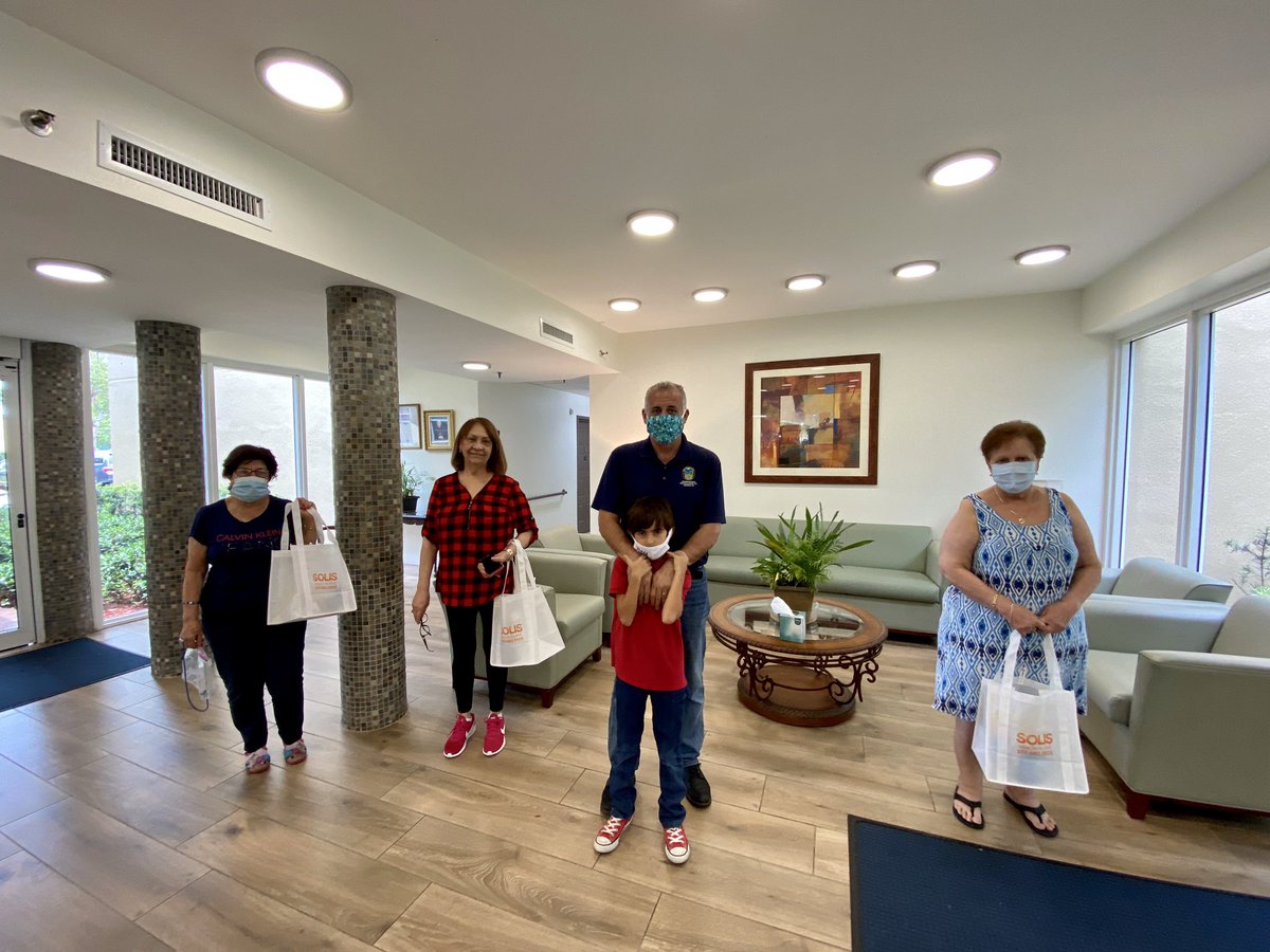 MayorBovo's tweet photo. Distributed masks &amp; gloves to residents at Archbishop McCarthy Residencies. All in #OurCounty must have the necessary protection from #COVID19 as our community gradually returns to normal. #MDCStrong 💪 https://t.co/a7VaRUWzC3