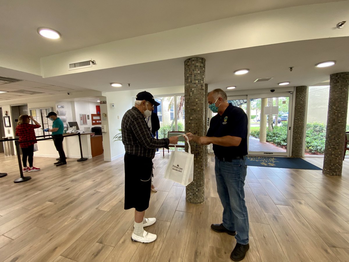 MayorBovo's tweet photo. Distributed masks &amp; gloves to residents at Archbishop McCarthy Residencies. All in #OurCounty must have the necessary protection from #COVID19 as our community gradually returns to normal. #MDCStrong 💪 https://t.co/a7VaRUWzC3