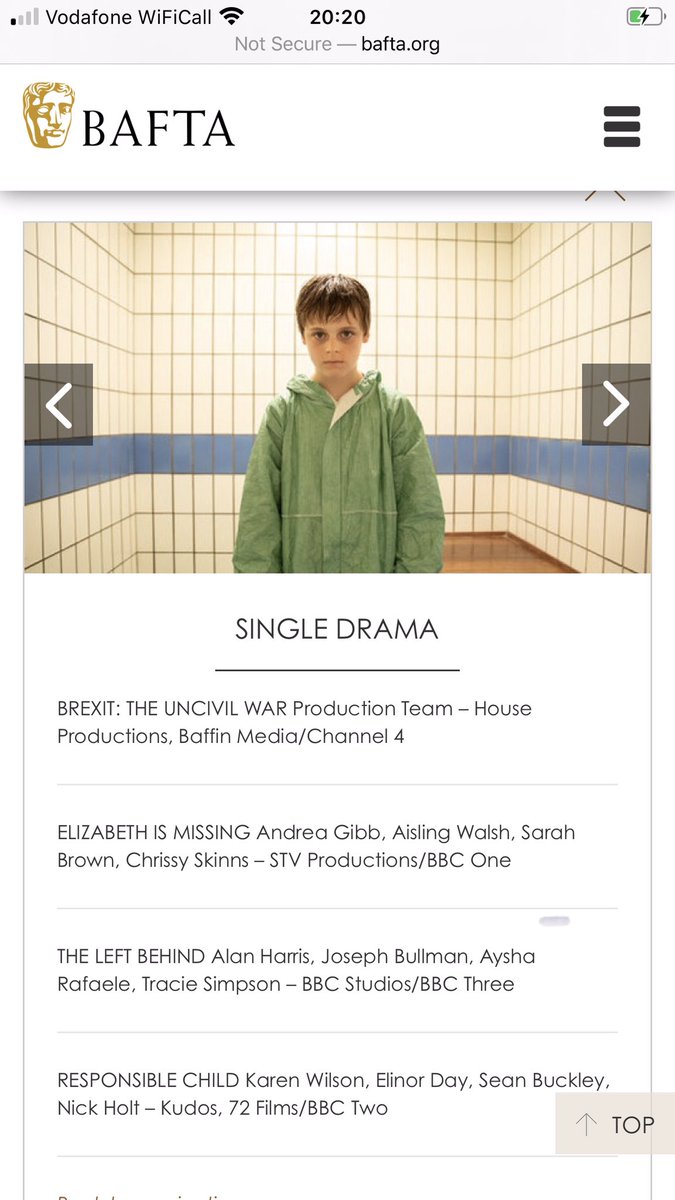 Just lovely news today. So thankful for the hard work and dedication from everyone involved. AND #bafta breakthrough talent nod for writer Sean Buckley. #ResponsibleChild #bbc