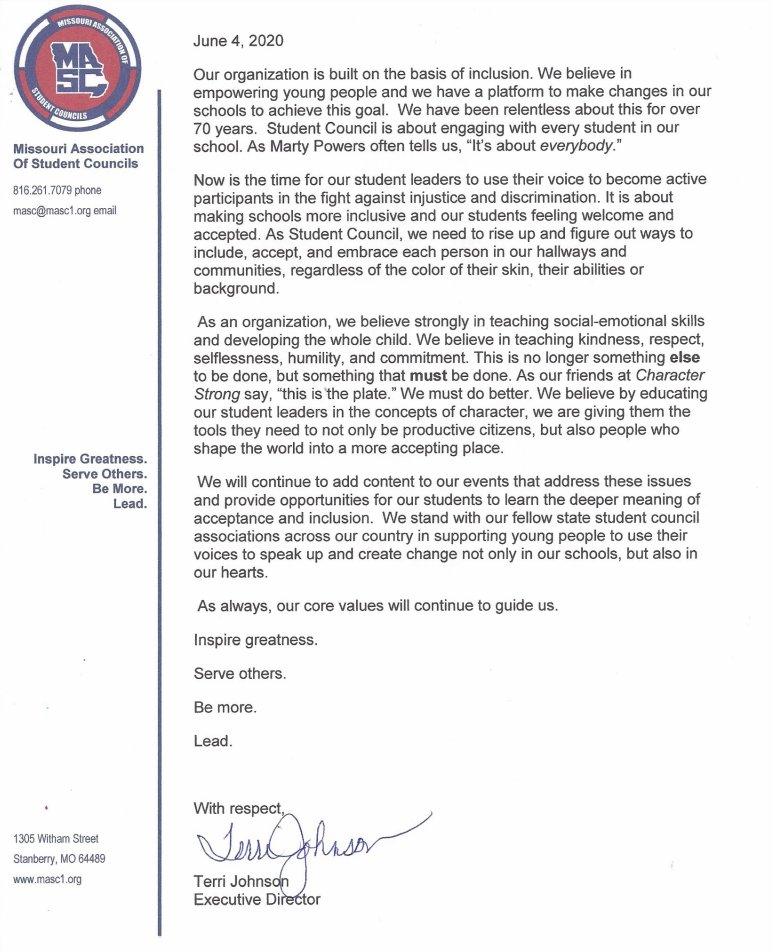 MASCstuco's tweet photo. A letter from MASC Executive Director Terri Johnson: https://t.co/Xf2whTTXBy