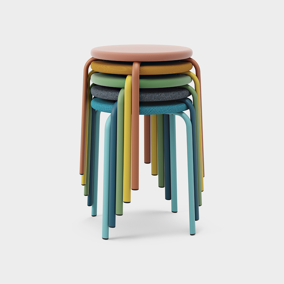 Our new accent colours in metal PISTAGE, REDDISH RUST, SAFFRON, BLUEBERRY and SPEARMINT in Kinnarps Colour Studio are warm, calm and earthy tones that are durable over time.