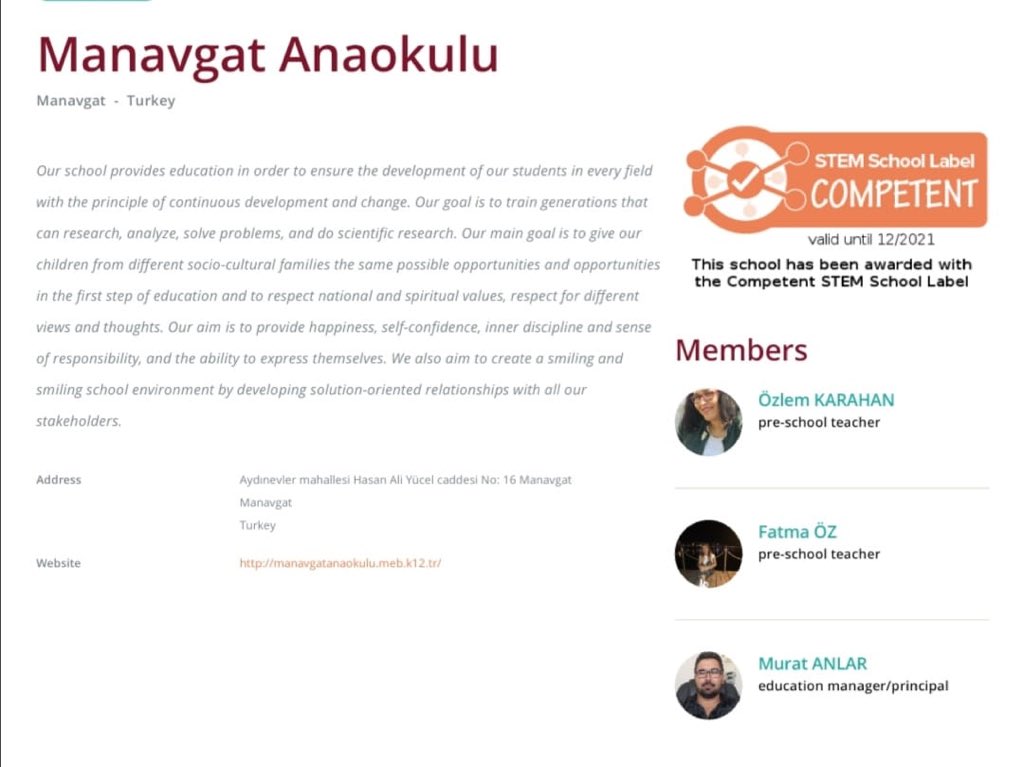 Özlem Karahan öğretmenimiz ile okulumuzda uyguladığımız stem etkinlikleri sonucunda STEM School etiketi almaya hak kazandık. Artık Manavgat Anaokulu bir stem okuludur.
<a href="/eu_schoolnet/">European Schoolnet</a> <a href="/STEM_Label/">STEM School Label</a> @AntalyaMem <a href="/manavgatmem/">Manavgat İlçe Milli Eğitim Müdürlüğü</a> <a href="/FTurkoz07/">Fatih Türköz 🇹🇷</a> @manavgatanaokulu <a href="/muallime_007/">Özlem öğretmen</a>  <a href="/muratanlar07/">Murat Anlar</a>