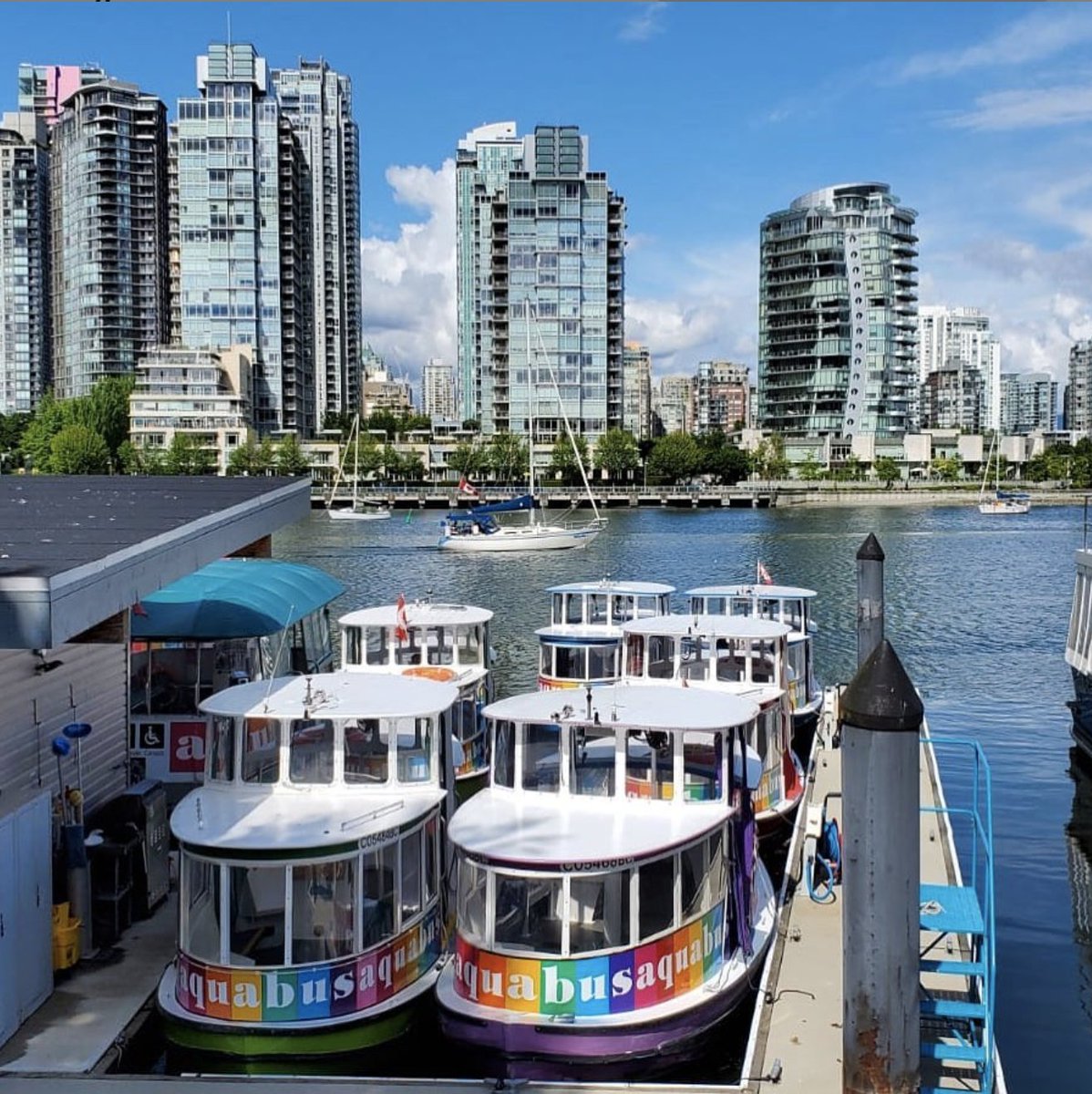 Want to enjoy the views of False Creek and the Vancouver skyline from a unique vantage point? Hop on an <a href="/Aquabus/">THE AQUABUS</a> which has officially resumed service with stringent safety measures in place! 📷 Vancouver Business #ConcordInTheCommunity