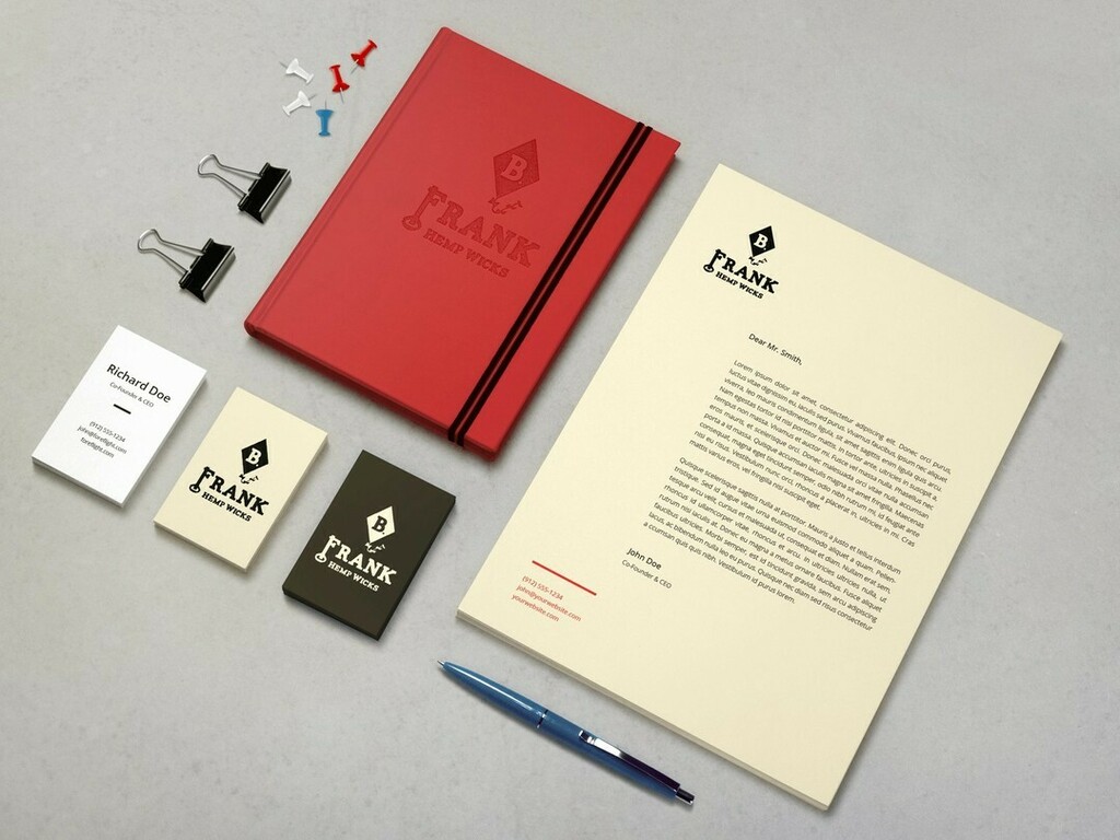 MorandomDesign's tweet image. Stationary mockups for B-Frank Hemp Wicks instagr.am/p/CBBi_Hon0vX/