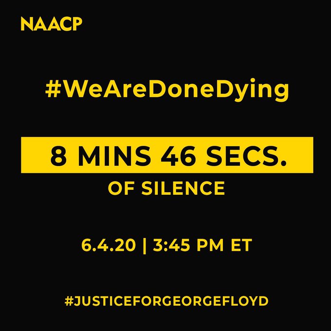 a moment of silence #JusticeForGeorgeFloyd https://t.co/7wX0bR0gUm