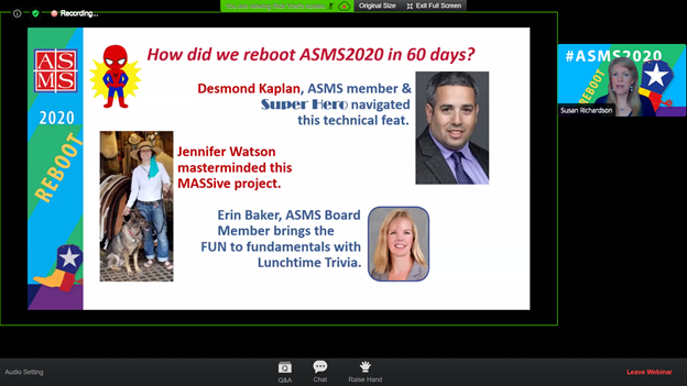 BakerLabMS's tweet image. Huge shout-out to our PI @ErinBakerNCSU who brought the fun to #ASMS2020 with trivia and other social events!! @asmsnews has put together an amazing online conference, but we do miss the in-person experience and Erin has worked so hard to bring some of that to the Reboot! 👏