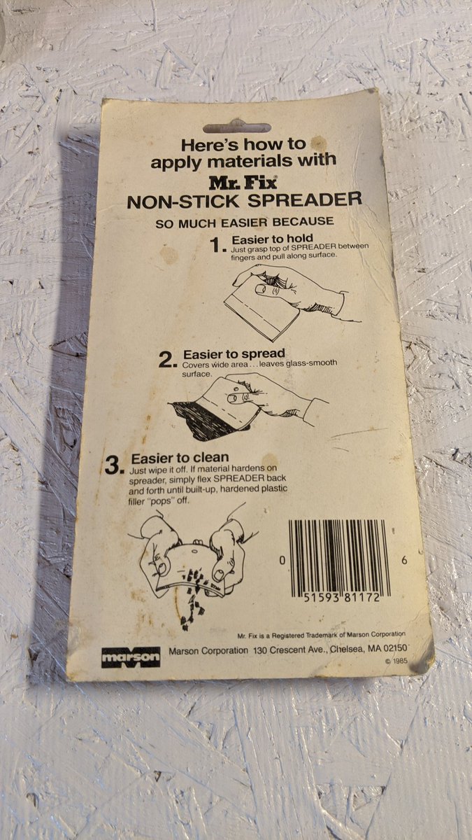 You know you need some body filler spreaders from 1985 from Mr. Fix. Only 1.99 from Trak Auto. Perfect for that Bondo work on your old car or arcade game! #arcade #bodyfiller #bodywork #autobody #bodyrepair #auto #vintage #1980s #1985