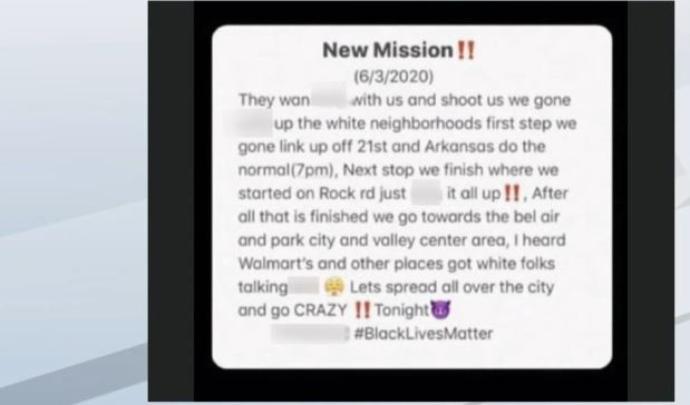 KWCH12's tweet photo. #BREAKING UPDATE: 2 men accused of inciting riot in social media post, "released without prejudice" from jail https://t.co/4tnQArc0V0