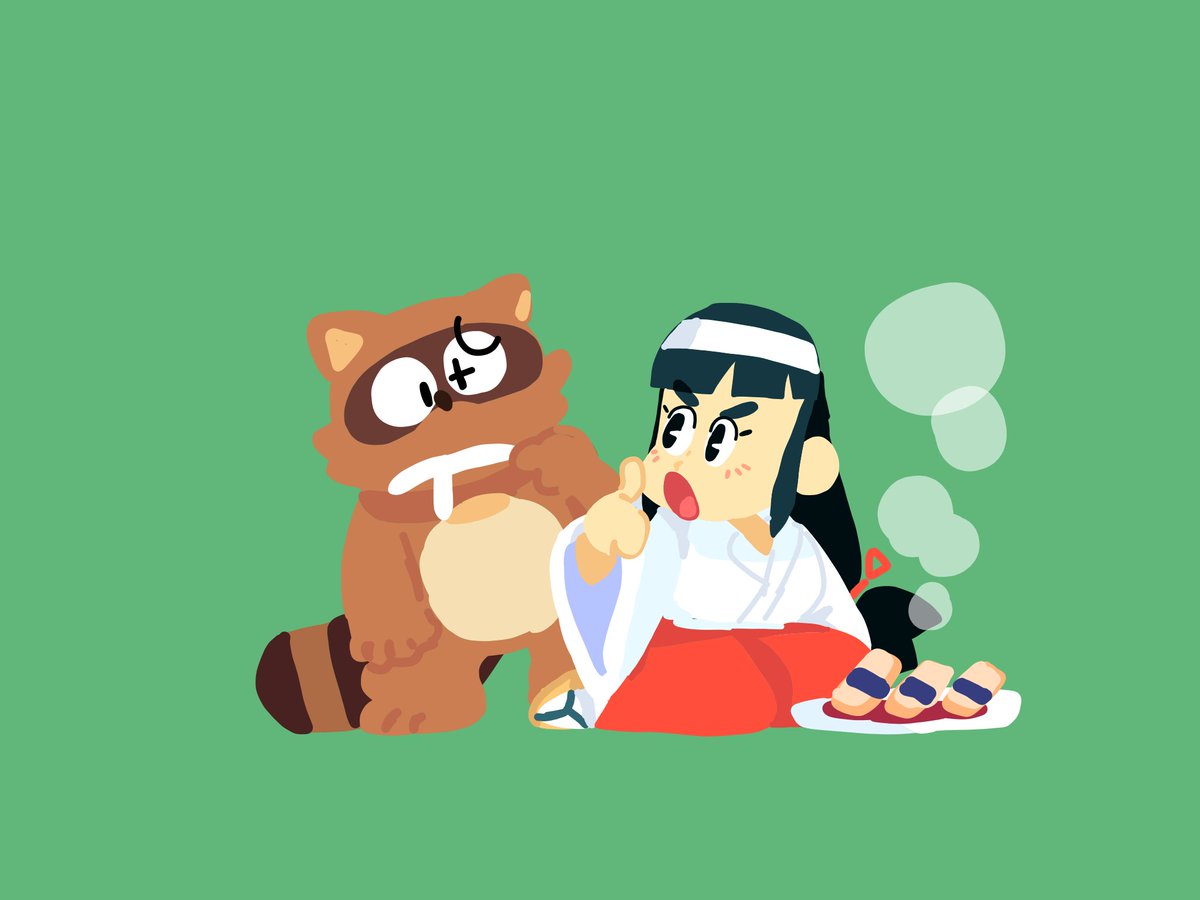 PasatempioCS's tweet photo. More Kiki Kaikai fan art. Expect this for a few more days. #PockyandRocky #Taito #Sayochan #Tanuki https://t.co/AekaUuESLv