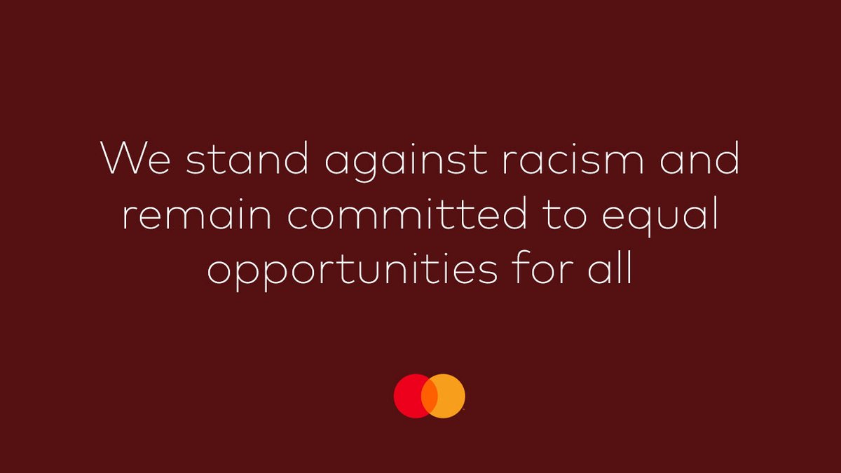 The recent tragedies in the U.S., building on a history of racial injustice, are heartbreaking, frustrating and demand action. We stand against racism through inclusion, open dialogue, community and acceptance. Here are some of the actions we’re taking: mastercardcontentexchange.com/newsroom/press…