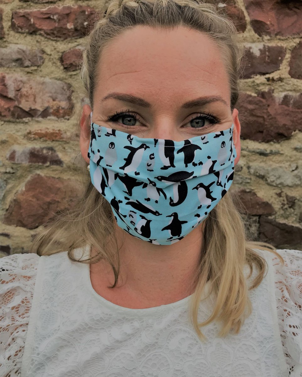 All our face masks come with a nose wire and filter pocket with over the head elastic. All hand-made from 100% in Devon. #facecoverings