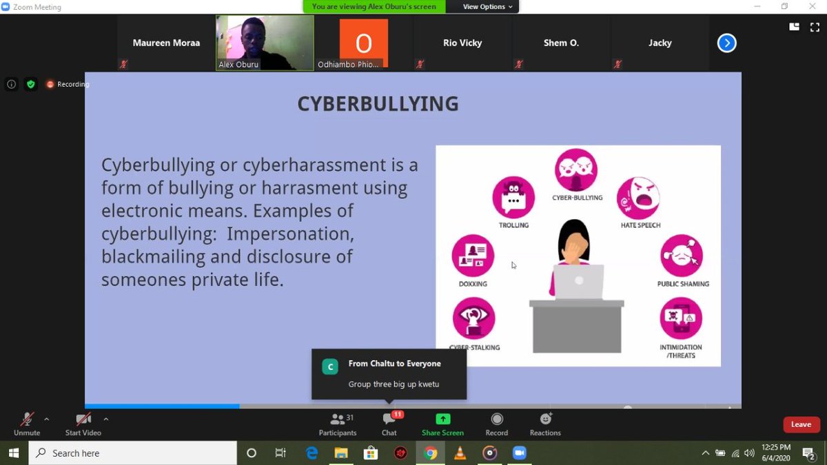 TunapandaOrg's tweet photo. Every week we focus on different topics. We wrapped up today's session with participants creating content on cyberbullying.
#cyberbullyingawarness #wikonnect2020 #contentcreationhackathon #tunaelimisha #communityengagement #staysafestayhome #learnfromhome https://t.co/sAngnubzYN