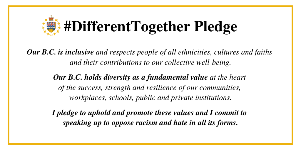 EdithHYLi's tweet photo. Joining everyone in taking the pledge to oppose racism and hate. “We are stronger when we are #DifferentTogether”! Thanks all inspiring leaders for speaking up and pushing this evolution forward! https://t.co/iaO7QH89w1