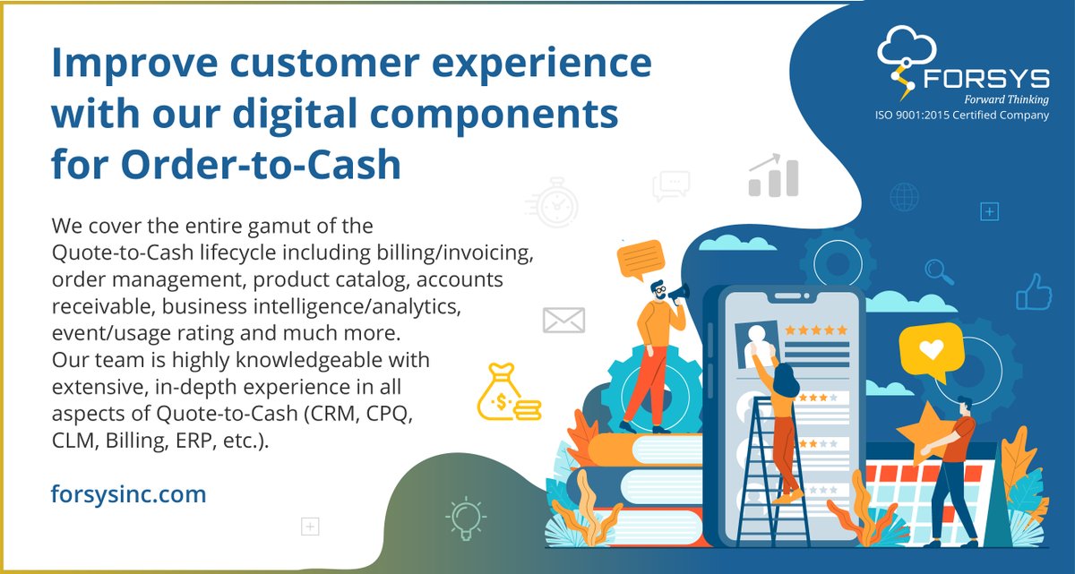ForsysInc's tweet photo. Improve customer experience with our digital components for Order-to-Cash.
#Apttus #OrderCapture #CPQ #CPQtransformation #contractmanagement https://t.co/NV2gA0faib