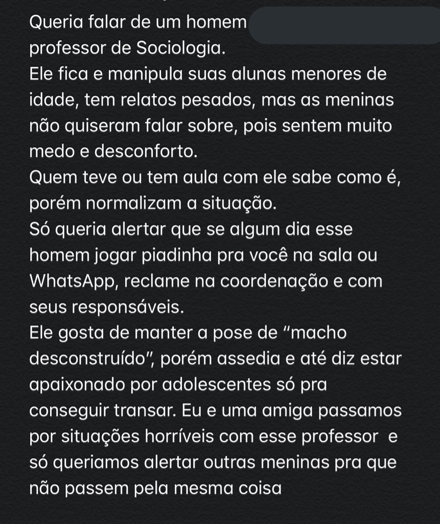 UmaVitima's tweet photo. Meninas leiam esse exposed e tomem CUIDADO! Gostaria imensamente de expor o nome mas não posso por vários motivos, porque acima de tudo quero preservar a segurança de vocês e a minha! #ExposedPetropolis Se isso acontecer, por mais difícil que seja e eu sei, não fiquem caladas! https://t.co/jyd9bIrzGg