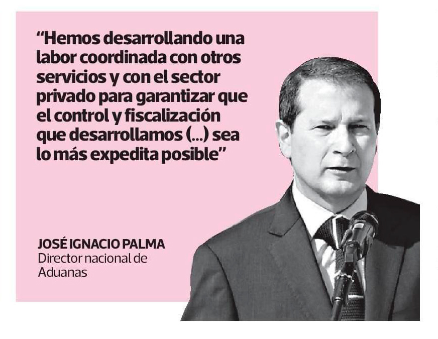 "Todos nuestros servicios, especialmente <a href="/AduanaCL/">Aduanas de Chile</a>, continúan trabajando para que el comercio exterior y la cadena de abastecimiento de mercancías e insumos esenciales siga operando con la mayor celeridad posible”, Subsecretario de Hacienda <a href="/Moreno_Fco/">Francisco Moreno Guzmán</a> 🇨🇱 en @pulso_tw 🗞️