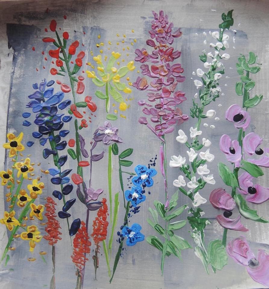 Daughter messing about with paints this time #wildflowers #dalesverges #art #cumbria #yorkshiredales #meadowflowers #flowers #smallbusinessowner