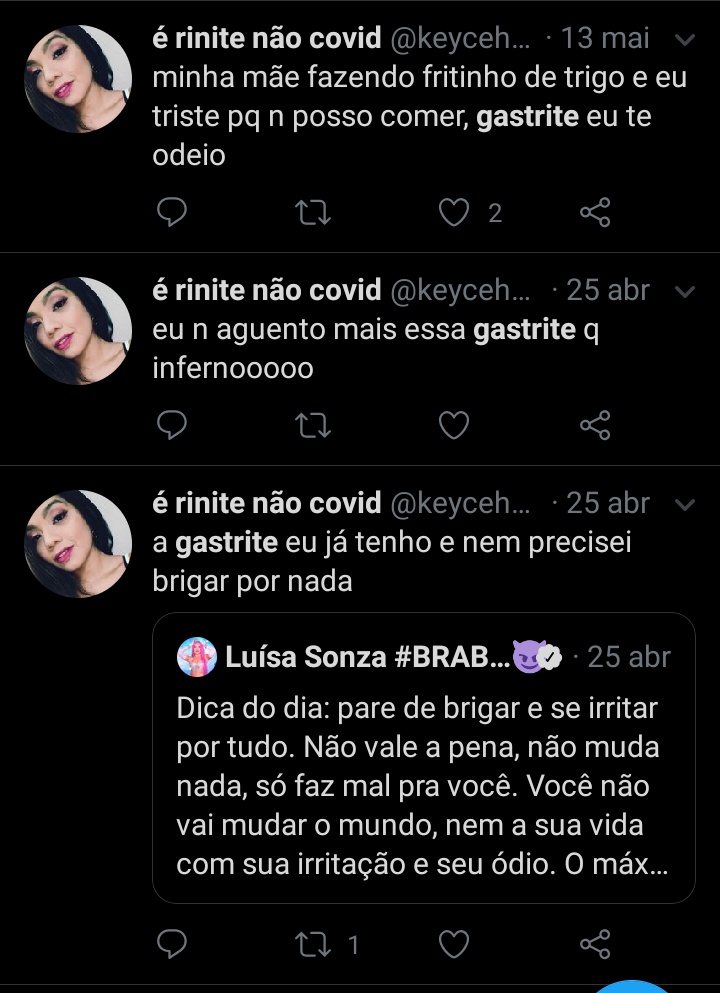 keycehellen's tweet photo. eu reclamando da minha gastrite// a minha gastrite https://t.co/UVxaProU7l