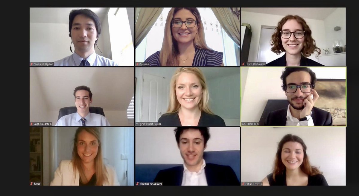 VStuartTaylor's tweet photo. It’s been an absolute pleasure to work alongside these talented delegates from 🇨🇦🇪🇺🇫🇷🇩🇪🇮🇹🇯🇵🇺🇸 (+ our Sherpa @herrle_amber!) in the @Y7Summit2020 Peace &amp; Security track. After 8 weeks of negotiations &amp; a successful presentation today, I look forward to one day meeting in person! https://t.co/Fwyq3xOj5c