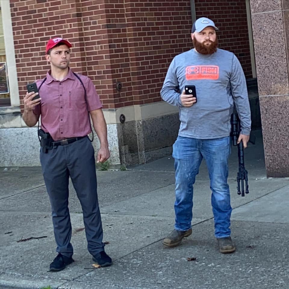 FairnessPkb's tweet photo. Who is feeling safe in downtown Parkersburg now that we have the #MarketStreetMilitia or as Wood County Sheriff Steve Stephens calls them "our civilian backup" ? #NOCivilianBackup Downtown PKB https://t.co/gafuiG9WKl