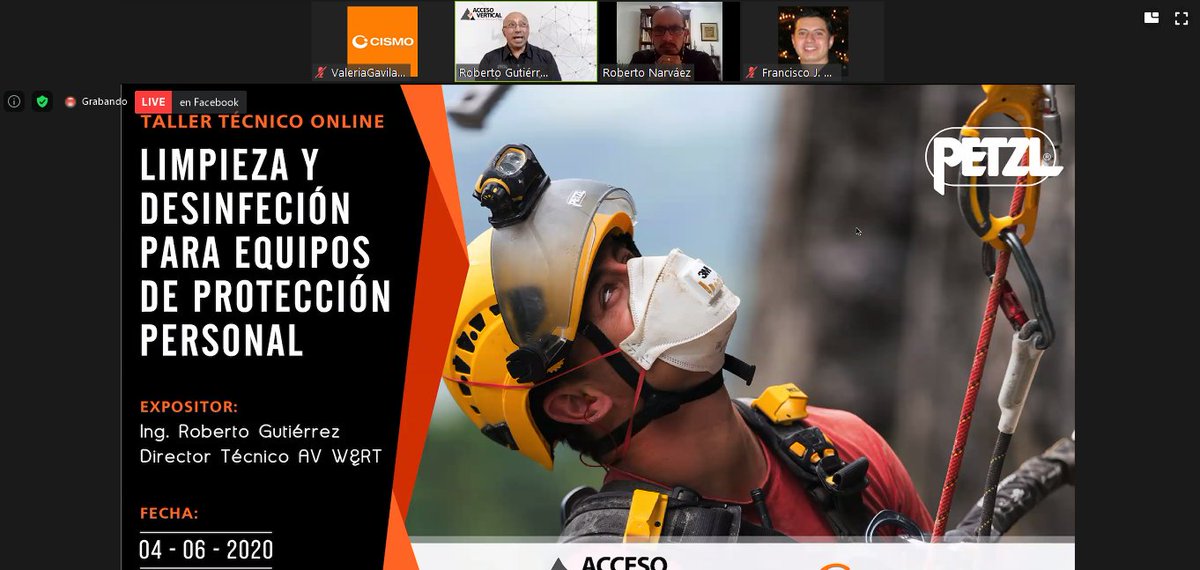 Excelente Taller Técnico Online
<a href="/rgutierrezpetzl/">Roberto Gutierrez</a> <a href="/acceso_vertical/">Acceso Vertical</a> 
Limpieza y Desinfección de EPP
(Equipos de Protección Personal)

#talleronline #epp