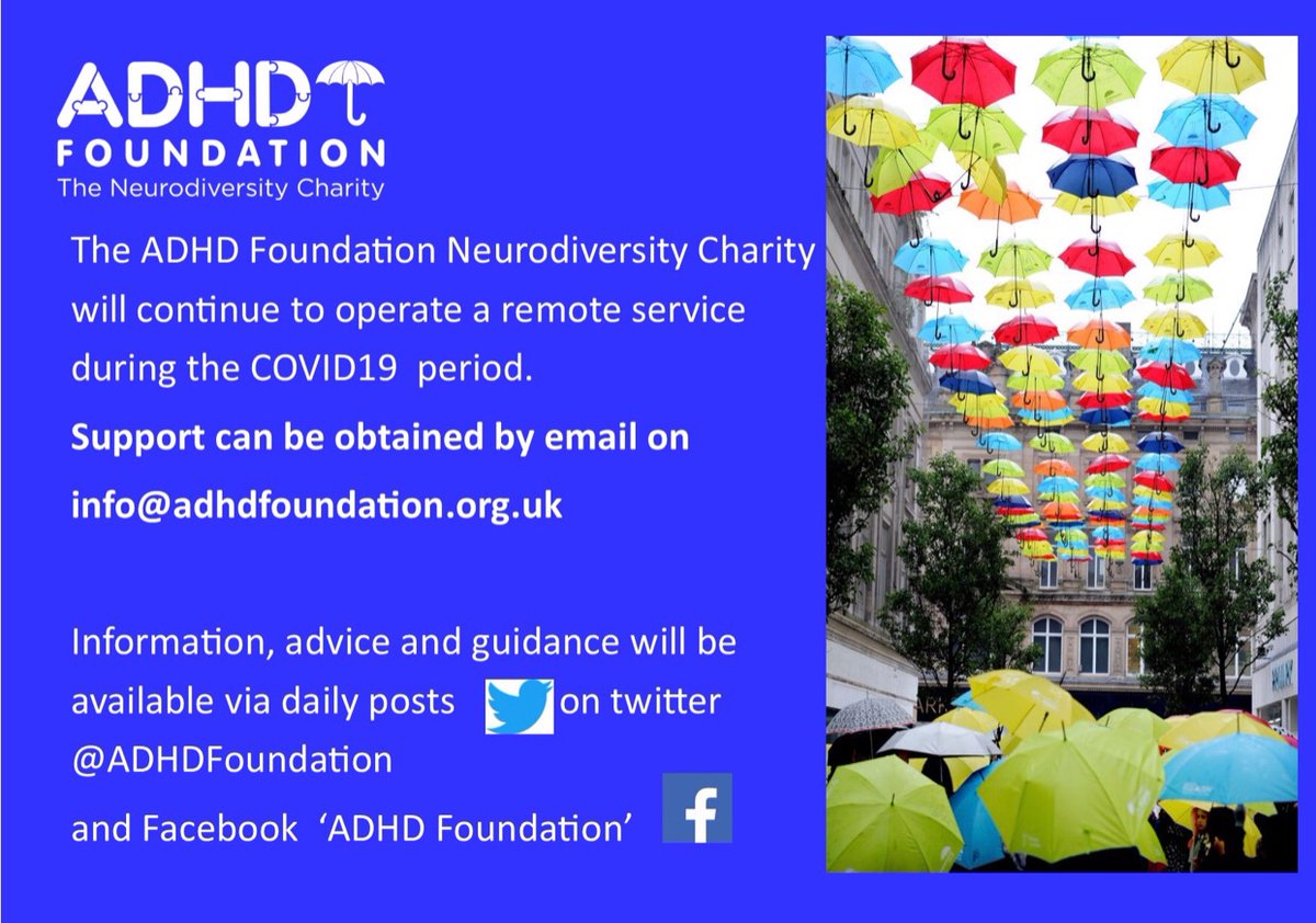 NeurodiversityT's tweet photo. We remain open and providing support for families on line via social media and practical support for families in Liverpool and Wirral. Contact info@adhdfoundation.org.uk
@SIL_SEND @lowirral
 @liverpoolccg @NHSWirralCCG
@LivPaCL8
@lpoolcouncil @SILPrimary @WhitefieldPS https://t.co/XN9L0YmFmr