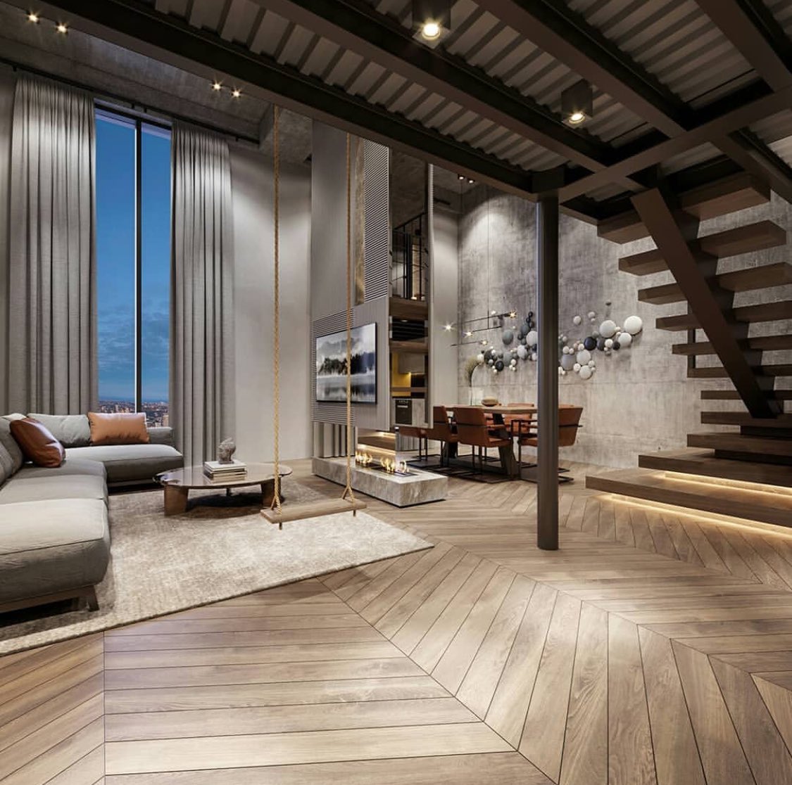 INTERIORPORN1's tweet photo. A penthouse like this is PERFECT 🥰 https://t.co/zADVm4jY88