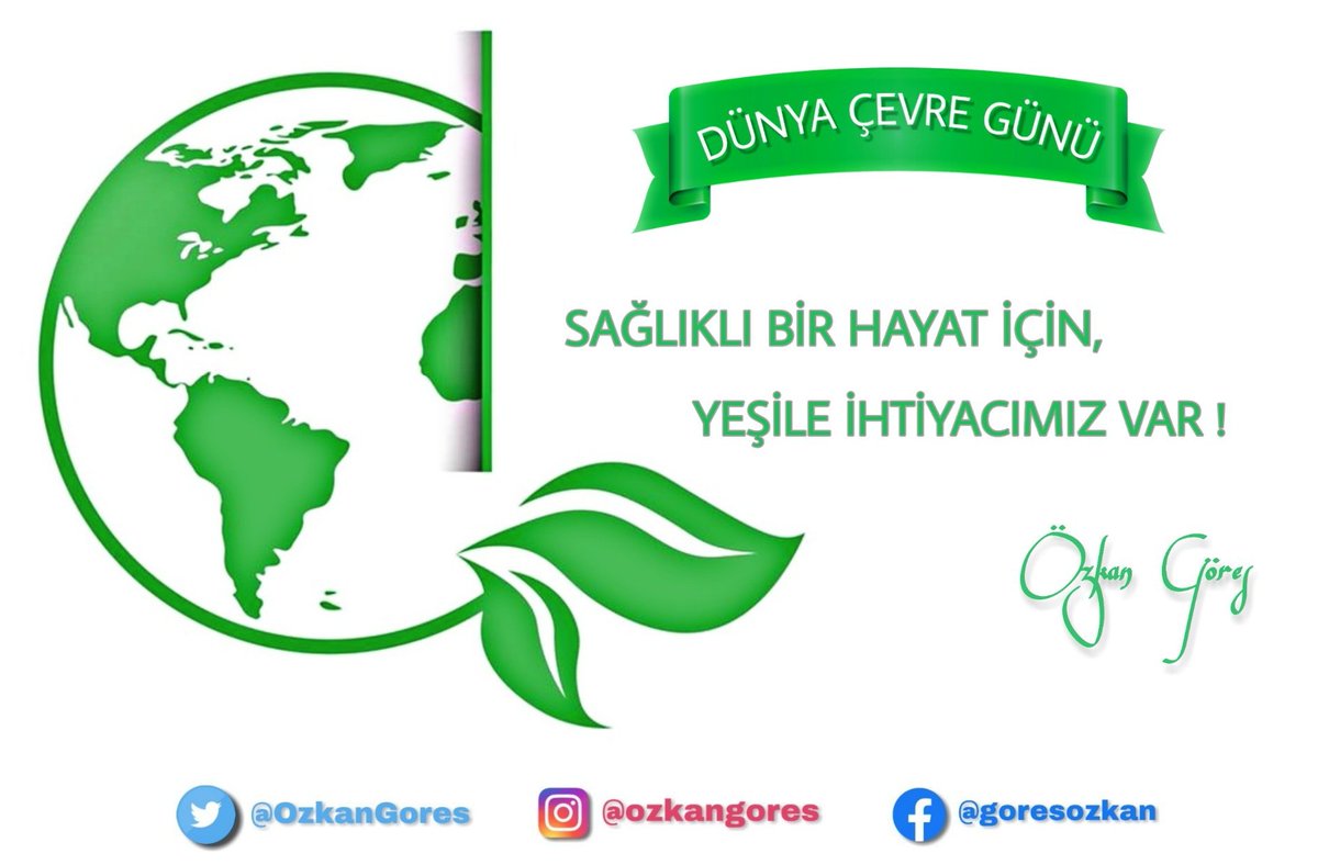 SAĞLIKLI BİR HAYAT İÇİN, YEŞİLE İHTİYACIMIZ VAR!

#DÜNYAÇEVREGÜNÜ