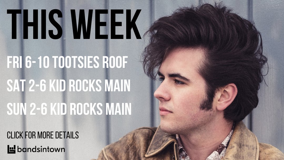 JacksonCapps's tweet image. The band is back together this week! Come see us play downtown. ⁠⠀

This weeks shows:⁠⠀
⁠⠀
Friday, June 5 || Tootsie’s Roof || 6-10pm⁠⠀
⁠⠀
Saturday, June 6 || Kid Rocks Main || 2-6pm⁠⠀
⁠⠀
Sunday, June 7 || Kid Rocks Main || 2-6pm⁠⠀

Visit: bnds.us/au1bp6