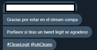 MinifollowerX's tweet image. #CleanLegit 
@uhCleans 
Gracias!!!! muy bueno el stream tambien &amp;lt;3