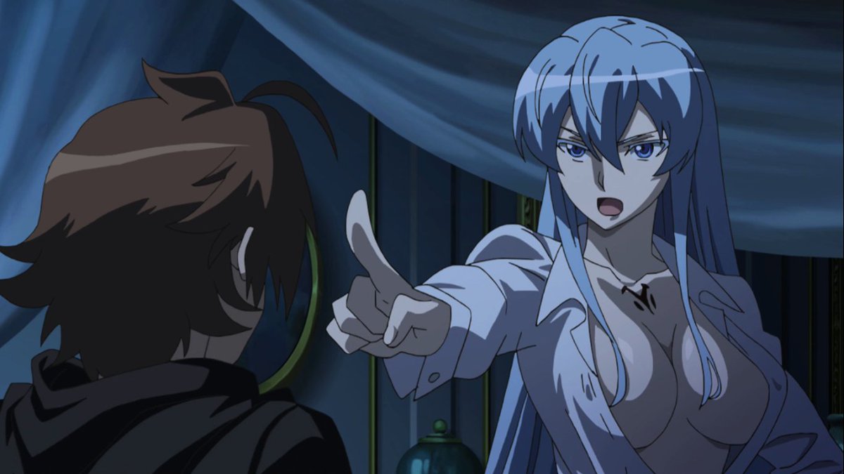 #95 Akame ga Kill.-Best Girl: Esdeath. This was hard because I love Chelsea too but Esdeath is such a beauty, even when she is sadistic and brutal hahaha. Tatsumi was a lucky mf.Akame ga Kill is very good... Until the ending ruins everything. The manga is much better though.