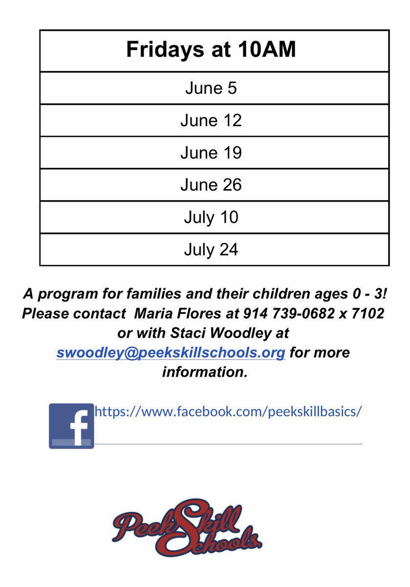 peekskillbasics's tweet image. @Peekskillbasics will feature a new informational video each Friday! Videos will be geared to families of children ages 0-3. Join us as @peekskillcsd educators model #basics skills!